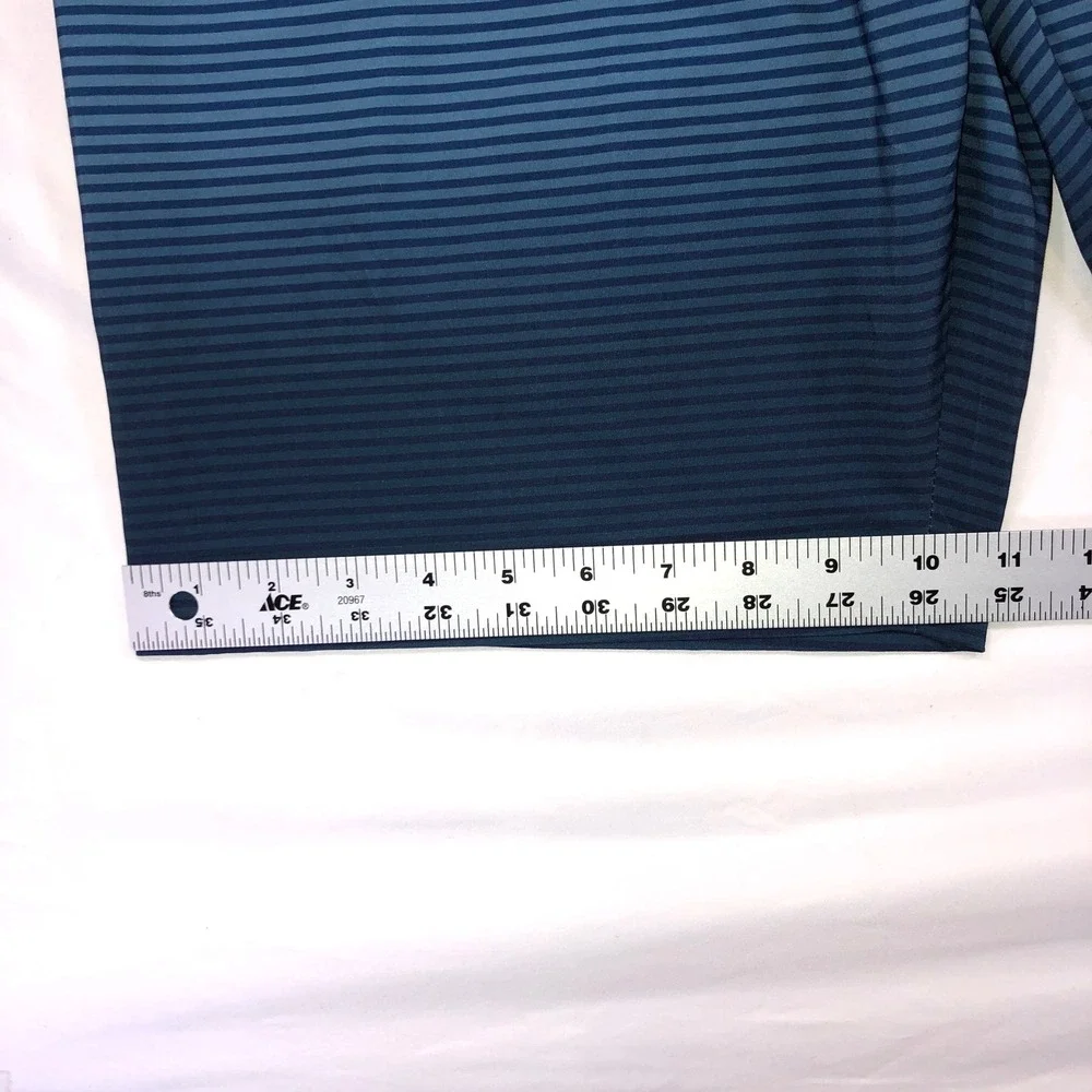 Bombora Mens XL Blue Ombre Striped Board Shorts Stretch Swim Trunks Pocket